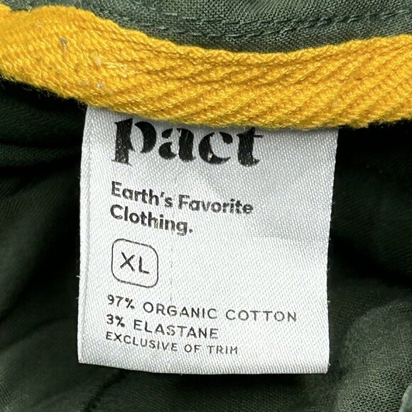 Pact Pants Mens Extra Large Green Canvas Roll Up Pant Organic Cotton Stretch XL - Picture 4 of 12
